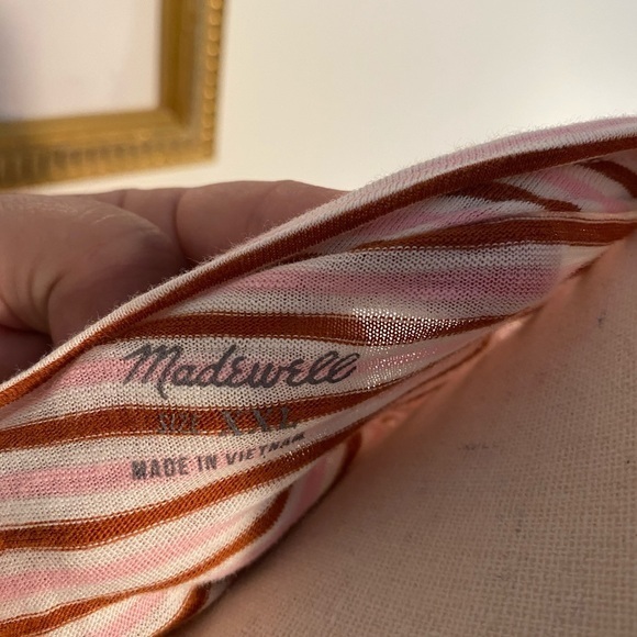 Madewell V‎ Neck Striped Tank New Without Tags - Picture 5 of 7